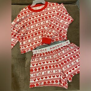 American Eagle Lounge Winter PJs Short Set
